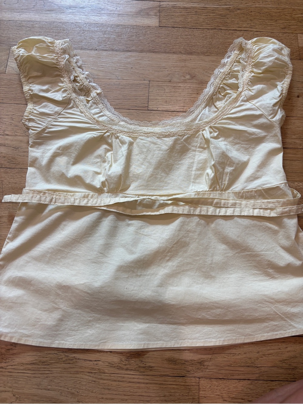 PacSun Cream Lace-Trim Tank Top